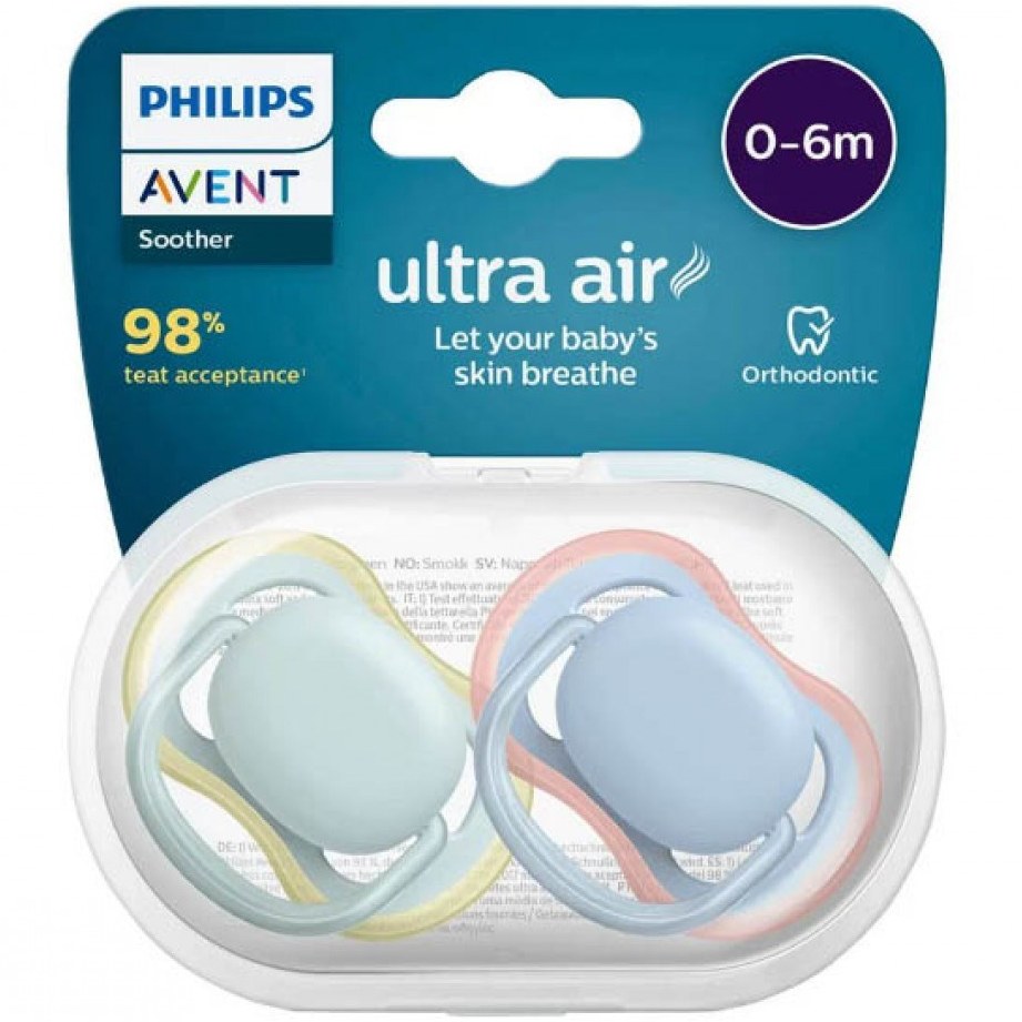 پستانک الترا ایر 0-6 ماه آبی و سبز فیلیپس اونت Philips Avent - AVN085-11