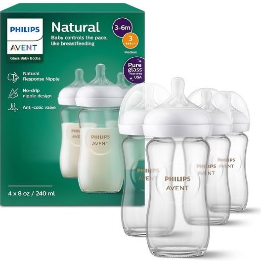 شیشه شیر 240 میل پیرکس فیلیپس اونت philips avent پک سه عددی