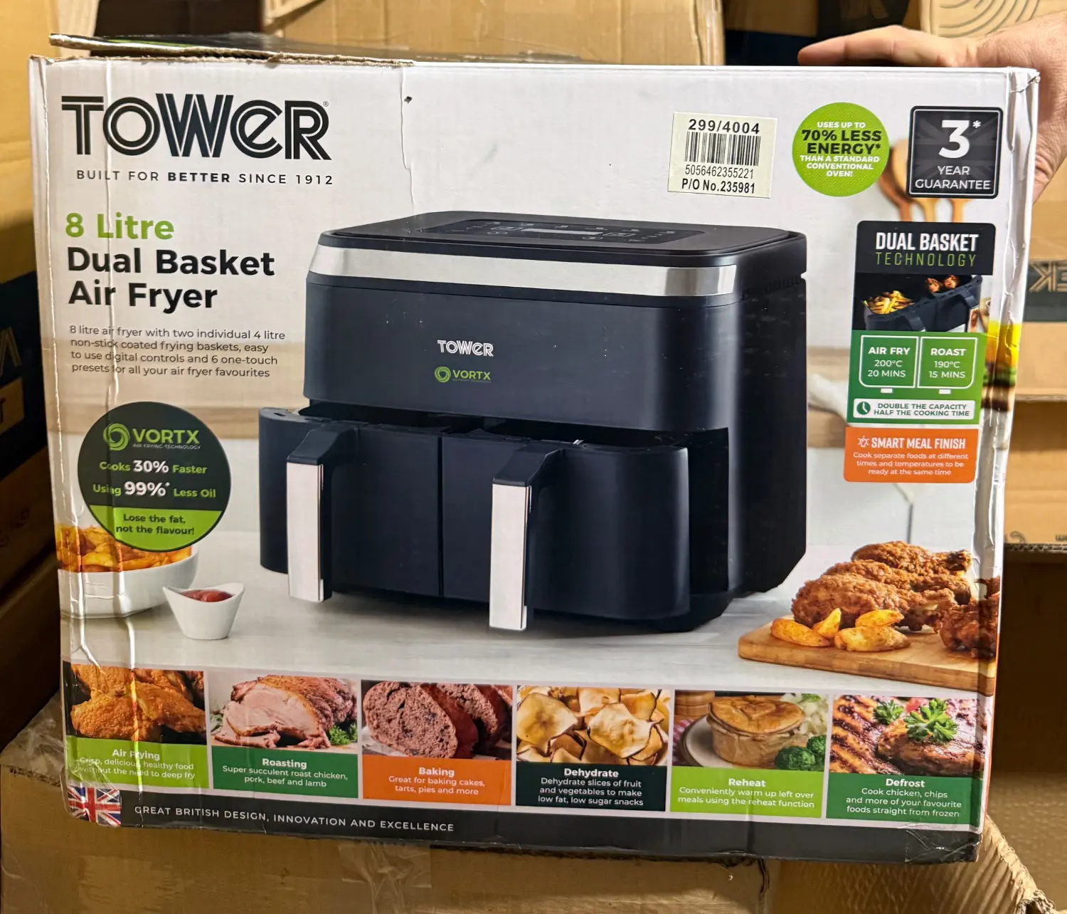 سرخ کن بدون روغن ۸ لیتری Tower T17129